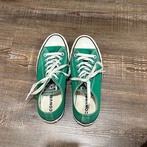 Pair of Converse all star green shoes low top